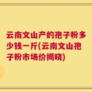 云南文山产的孢子粉多少钱一斤(云南文山孢子粉市场价揭晓)