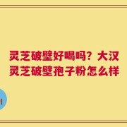 灵芝破壁好喝吗？大汉灵芝破壁孢子粉怎么样