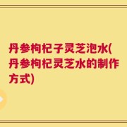 丹参枸杞子灵芝泡水(丹参枸杞灵芝水的制作方式)