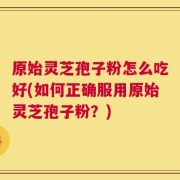 原始灵芝孢子粉怎么吃好(如何正确服用原始灵芝孢子粉？)