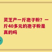 灵芝产一斤孢子粉？一斤40多元的孢子粉是真的吗