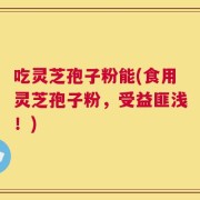 吃灵芝孢子粉能(食用灵芝孢子粉，受益匪浅！)