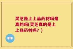 灵芝是上上品药材吗是真的吗(灵芝真的是上上品药材吗？)