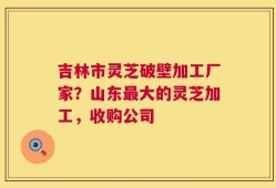 吉林市灵芝破壁加工厂家？山东最大的灵芝加工，收购公司