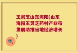 王灵芝山东海阳(山东海阳王灵芝药材产业带发展助推当地经济增长)