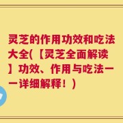 灵芝的作用功效和吃法大全(【灵芝全面解读】功效、作用与吃法一一详细解释！)