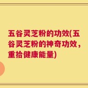 五谷灵芝粉的功效(五谷灵芝粉的神奇功效，重拾健康能量)