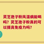 灵芝孢子粉风湿病能喝吗？灵芝孢子粉真的可以提高免疫力吗？
