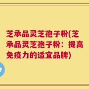 芝承品灵芝孢子粉(芝承品灵芝孢子粉：提高免疫力的适宜品牌)