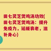 田七灵芝煲鸡汤功效(田七灵芝煲鸡汤：提升免疫力，延缓衰老，滋补身心)