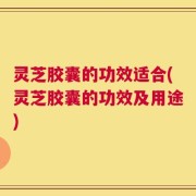 灵芝胶囊的功效适合(灵芝胶囊的功效及用途)