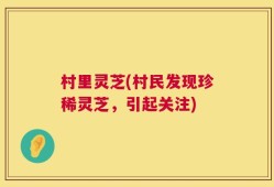 村里灵芝(村民发现珍稀灵芝，引起关注)