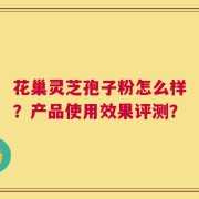 花巢灵芝孢子粉怎么样？产品使用效果评测？