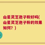 山星灵芝孢子粉好吗(山星灵芝孢子粉的效果如何？)