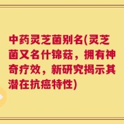 中药灵芝菌别名(灵芝菌又名什锦菇，拥有神奇疗效，新研究揭示其潜在抗癌特性)