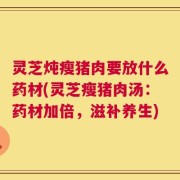 灵芝炖瘦猪肉要放什么药材(灵芝瘦猪肉汤：药材加倍，滋补养生)