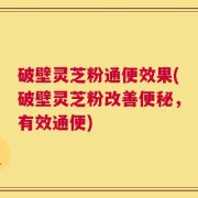 破壁灵芝粉通便效果(破壁灵芝粉改善便秘，有效通便)