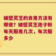 破壁灵芝的食用方法有哪些？破壁灵芝孢子粉每天服用几次，每次服多少