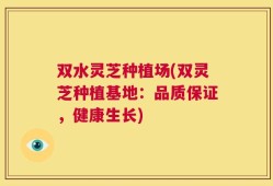 双水灵芝种植场(双灵芝种植基地：品质保证，健康生长)