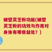 破壁灵芝粉功能(破壁灵芝粉的功效与作用对身体有哪些益处？)