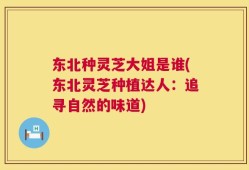 东北种灵芝大姐是谁(东北灵芝种植达人：追寻自然的味道)