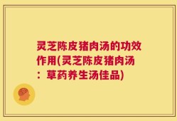灵芝陈皮猪肉汤的功效作用(灵芝陈皮猪肉汤：草药养生汤佳品)