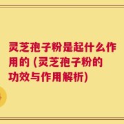 灵芝孢子粉是起什么作用的 (灵芝孢子粉的功效与作用解析)