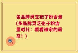 各品牌灵芝孢子粉含量(多品牌灵芝孢子粉含量对比：看看谁家的最高！)