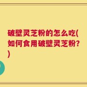 破壁灵芝粉的怎么吃(如何食用破壁灵芝粉？)