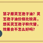 慧孑原灵芝孢子油？灵芝孢子油价格比较高，想买灵芝孢子粉代替，效果会不怎么好吗？