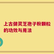 上古健灵芝孢子粉颗粒的功效与用法
