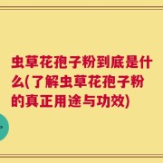虫草花孢子粉到底是什么(了解虫草花孢子粉的真正用途与功效)