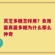 灵芝多糖怎样用？食用菌真菌多糖为什么那么神奇