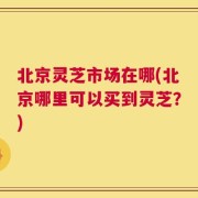 北京灵芝市场在哪(北京哪里可以买到灵芝？)