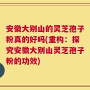 安徽大别山的灵芝孢子粉真的好吗(重构：探究安徽大别山灵芝孢子粉的功效)