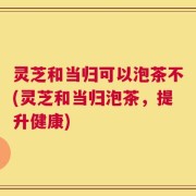 灵芝和当归可以泡茶不(灵芝和当归泡茶，提升健康)