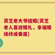 灵芝老大爷结婚(灵芝老人喜迎婚礼，幸福婚缘终成眷属)