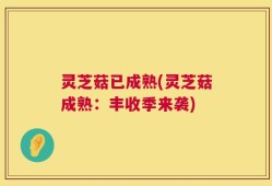 灵芝菇已成熟(灵芝菇成熟：丰收季来袭)