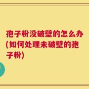 孢子粉没破壁的怎么办(如何处理未破壁的孢子粉)