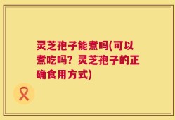 灵芝孢子能煮吗(可以煮吃吗？灵芝孢子的正确食用方式)