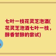 七叶一枝花灵芝泡酒(花灵芝泡酒七叶一枝，醇香甘醇的尝试)