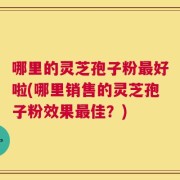 哪里的灵芝孢子粉最好啦(哪里销售的灵芝孢子粉效果最佳？)