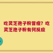 吃灵芝孢子粉冒痘？吃灵芝孢子粉有何反应