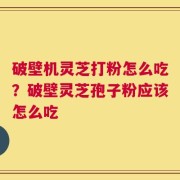 破壁机灵芝打粉怎么吃？破壁灵芝孢子粉应该怎么吃