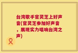 台湾歌手官灵芝上好声音(官灵芝参加好声音，展现实力唱响台湾之声)