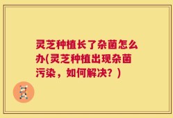 灵芝种植长了杂菌怎么办(灵芝种植出现杂菌污染，如何解决？)