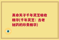 真命天子千年灵芝吸收精华(千年灵芝：古老秘药的珍贵精华)