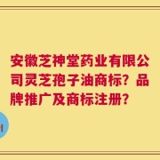 安徽芝神堂药业有限公司灵芝孢子油商标？品牌推广及商标注册？
