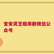 宝安灵芝租房群微信公众号