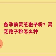备孕前灵芝孢子粉？灵芝孢子粉怎么种